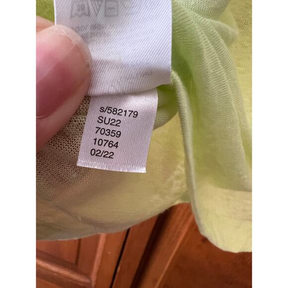 LOFT Women's Linen Pocket Tee Lightweight Short Sleeve Lime Yellow Green Size S - Picture 9 of 10